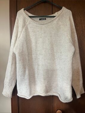 Fashion Label Cream Crewneck Sweater - Women's Cozy Knit